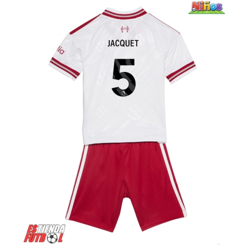 Liverpool Jeremy Jacquet #5 Segunda Equipación Niños 2026-27 Manga Corta (+ Pantalones cortos)